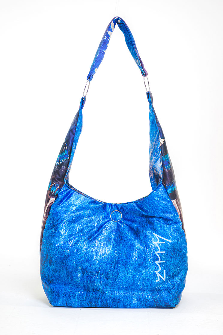 zummy borsa sostenibile donna blu retro